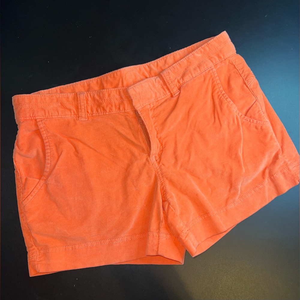 Athleta Pica 4" Corduroy Shorts Women’s Light Coral Sunrise Short Size 2 EUC